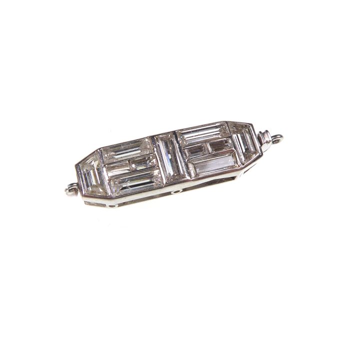 Art Deco baguette diamond clasp with fittings for a single row | MasterArt
